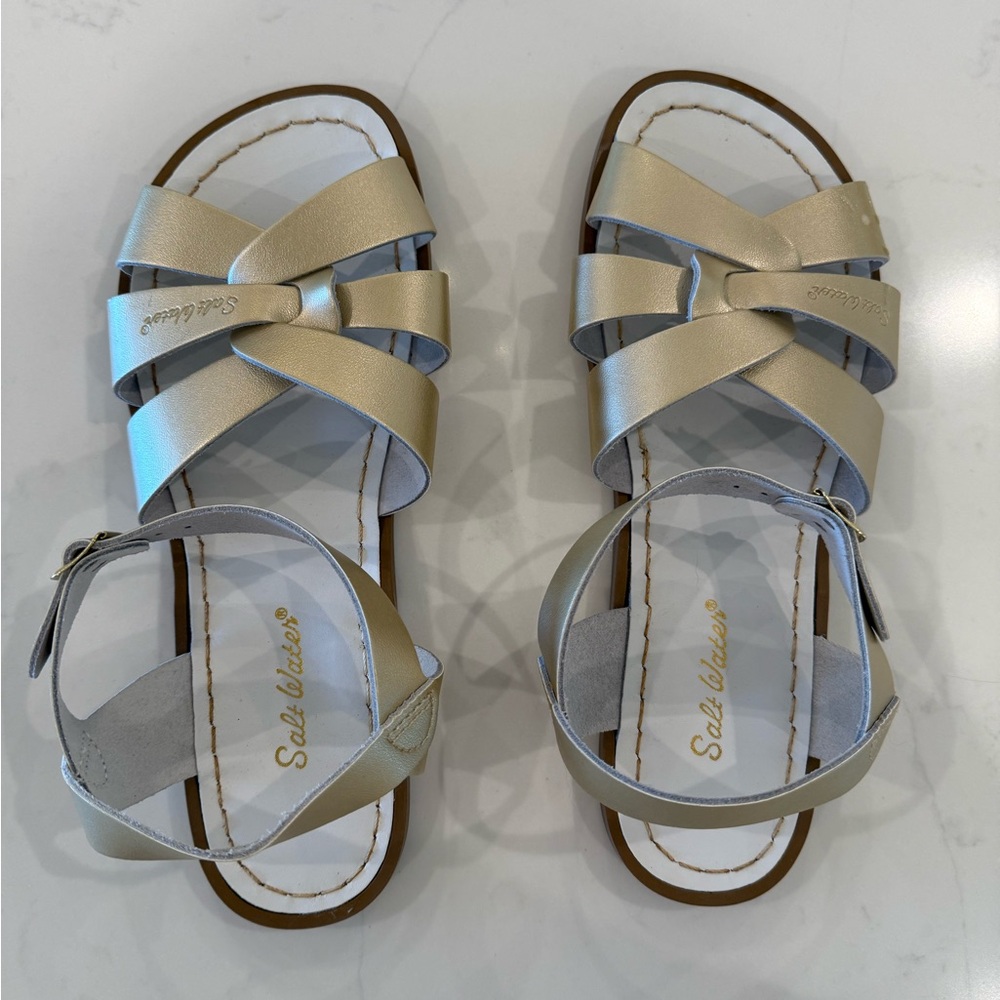 Never Worn Salt Water Women's Gold Sandals Sz 8